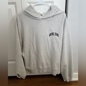 Anine Bing Alec Hoodie in Heather Grey - M